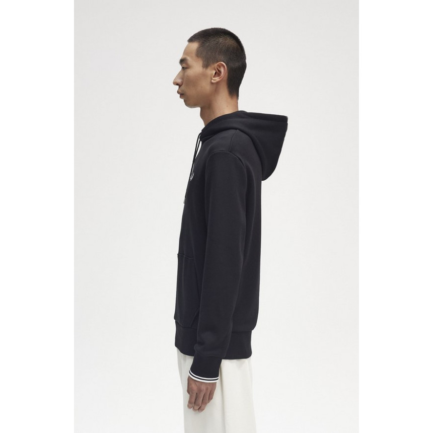 Hooded Zip Chaqueta Negro Fred Perry Para Hombre