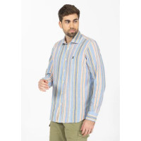 Camisa El Pulpo Rayas Multicolor Lino Para Hombre