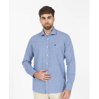 Camisa El Pulpo Pata De Gallo Lino Para Hombre