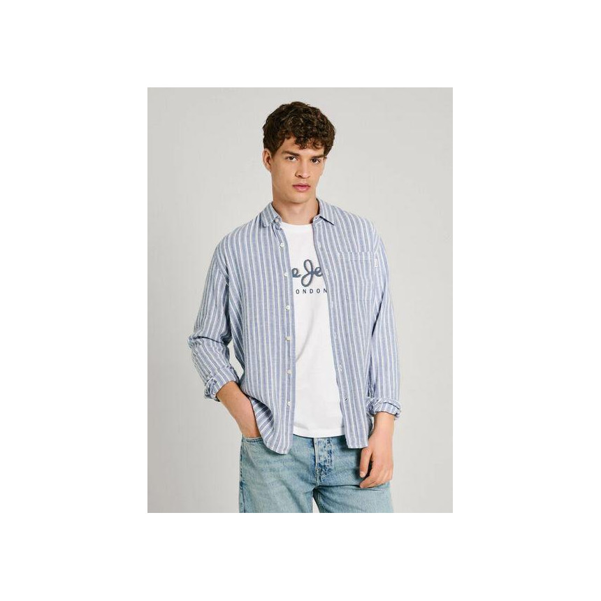 Camisa Pepe Jeans London Sea Blue Para Hombre 