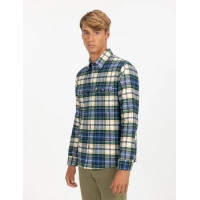 Sobrecamisa El Pulpo Acolchada Blue Square Para Hombre