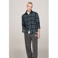 Camisa Tommy Hilfiger Cuadros Amplia Para Hombre