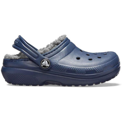 Crocs Classic Lined Clog Navy Charcoal Para Niños 