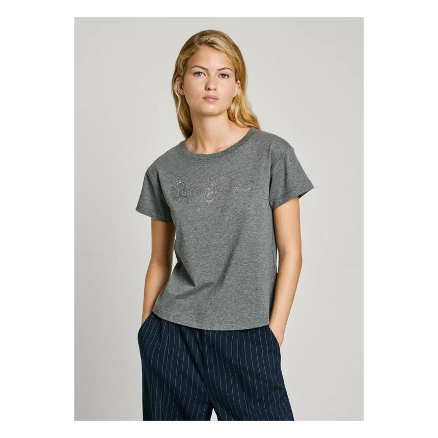 Camiseta Pepe Jeans London Regular Fit Strass Logo