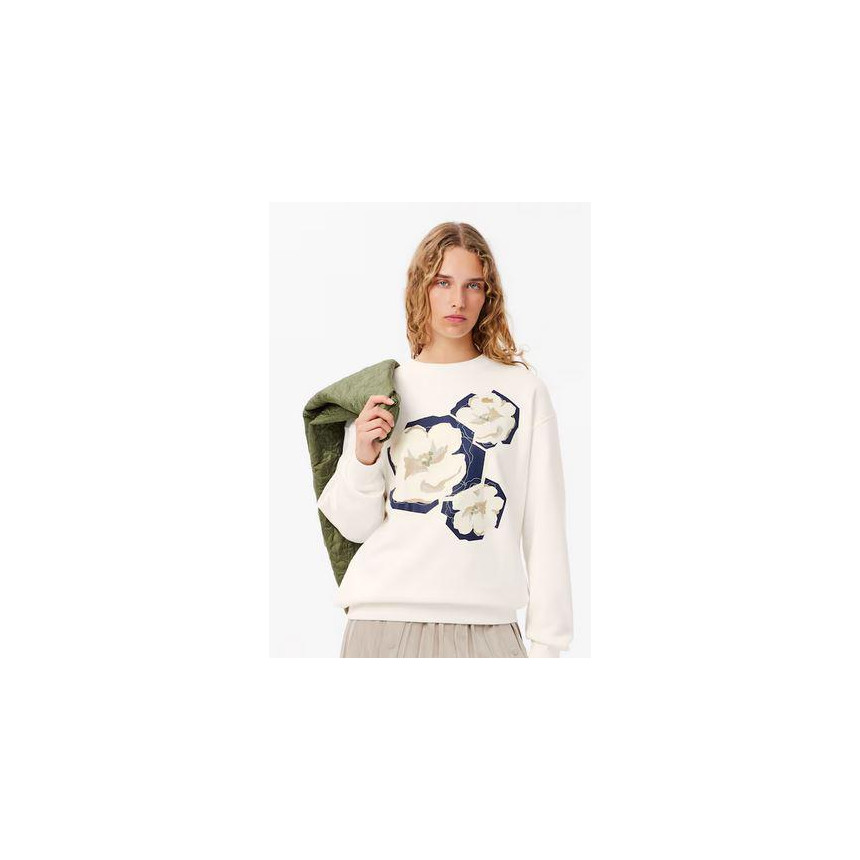 Sudadera Lacoste Floral Amplia Para Mujer 