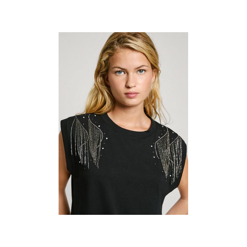 Camiseta Pepe Jeans Lydia Black Para Mujer