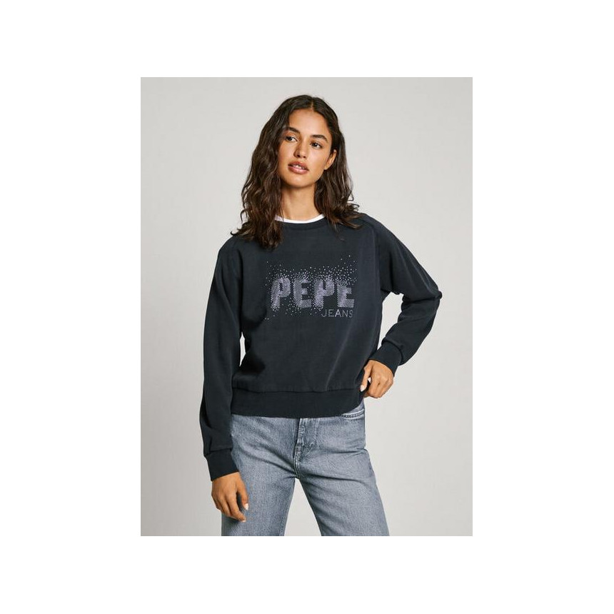 Sudadera Pepe Jeans Luna Black Para Mujer