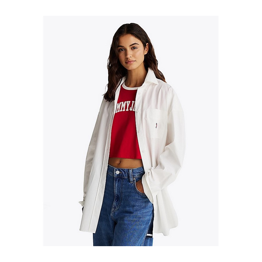 Camisa Tommy Hilfiger Badge Poplin Para Mujer 