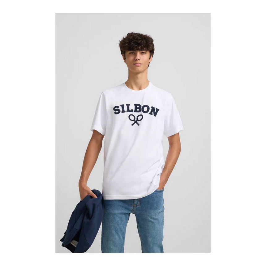 Camiseta Silbon Raqueta Media Para Hombre