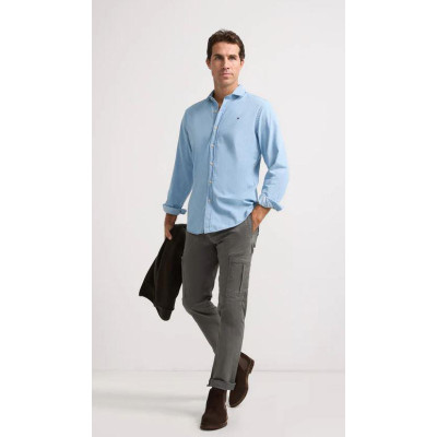 Camisa Silbon sport Denim Cutaway Para Hombre