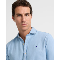 Camisa Silbon Sport Denim Cutaway Para Hombre