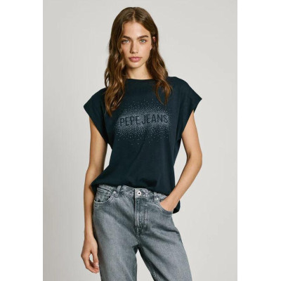 Camiseta Logo Strass Pepe Jeans Raya Para Mujer