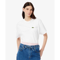 Camiseta Lacoste Drapeada Oversize Para Mujer