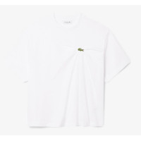 Camiseta Lacoste Drapeada Oversize Para Mujer