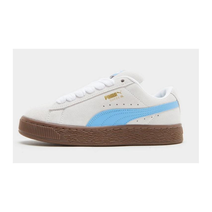 Zapas Puma Suede XL Jr White Team Light Blue Para 