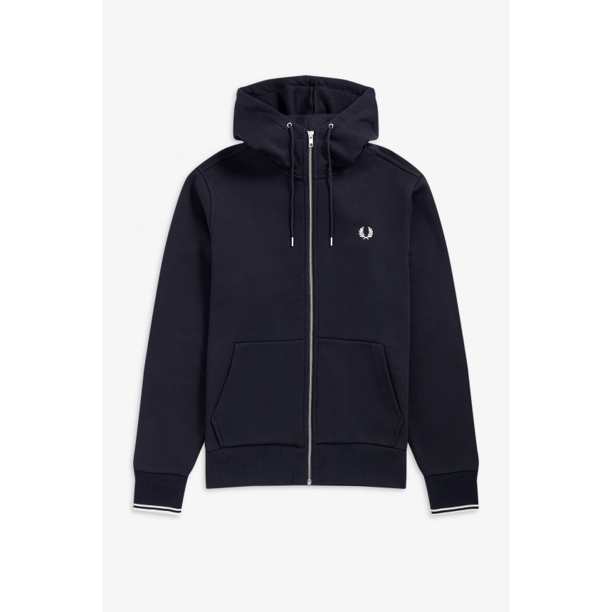 Sudadera con capucha y ribetes - Azul marino, Fred Perry - Sudaderas Para  Hombre