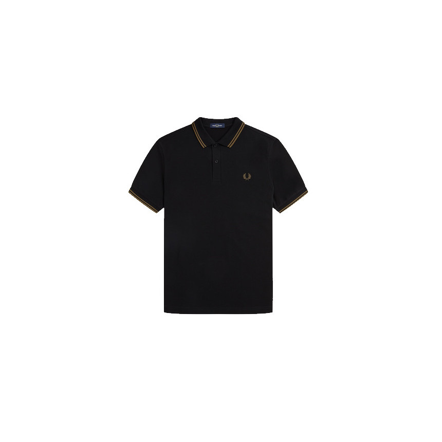 Polo Fred Perry Twin Negro Hombre